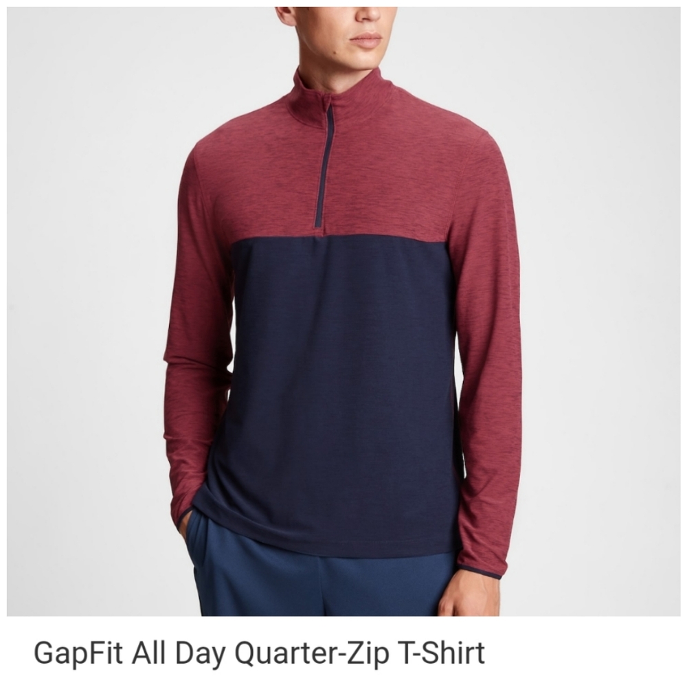 🥳FINAL PRICE👍💙❤️NWT‼️ GAP All Day Quarter-Zip T-shirt